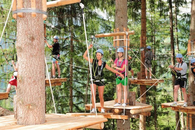 Hochseilgarten Hochseilgarten im Wald